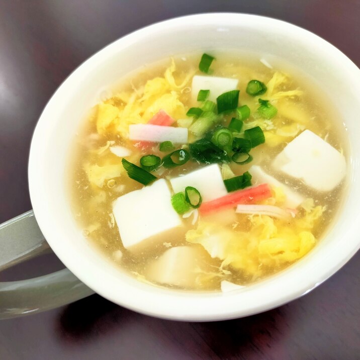 豆腐とカニカマのふわとろ玉子スープ
